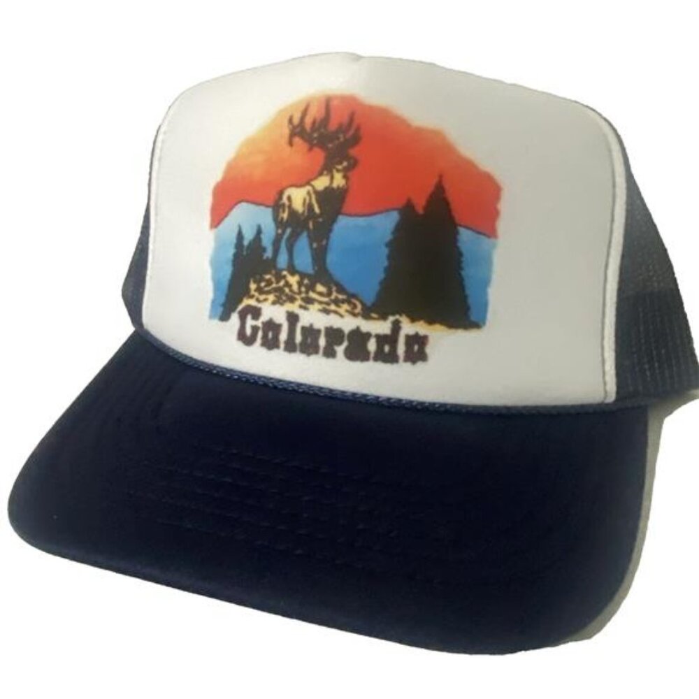 NWT Vintage Colorado Trucker Hat - New Old Stock - USA Workshop Printed - Navy - Picture 2 of 3